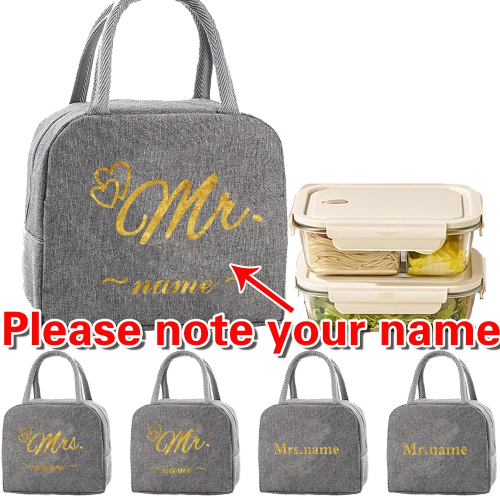 

Персонализированная сумка для обеда с индивидуальным именем, сумка для еды для пикника, школьная сумка для обеда, простая практичная сумка с ручкой, ручная упаковка