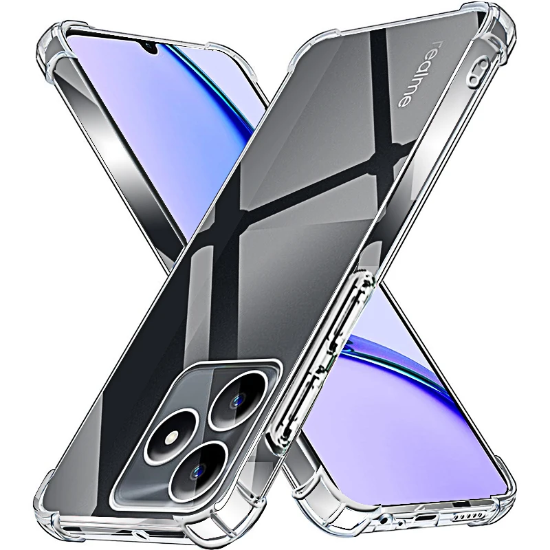 C53 Clear Phone Case for Realme C55 C33 2023 C30 C35 C30s C3 C11 2021 C25y Soft TPU Cover Ultra Thin Shockproof Back Phone Capas