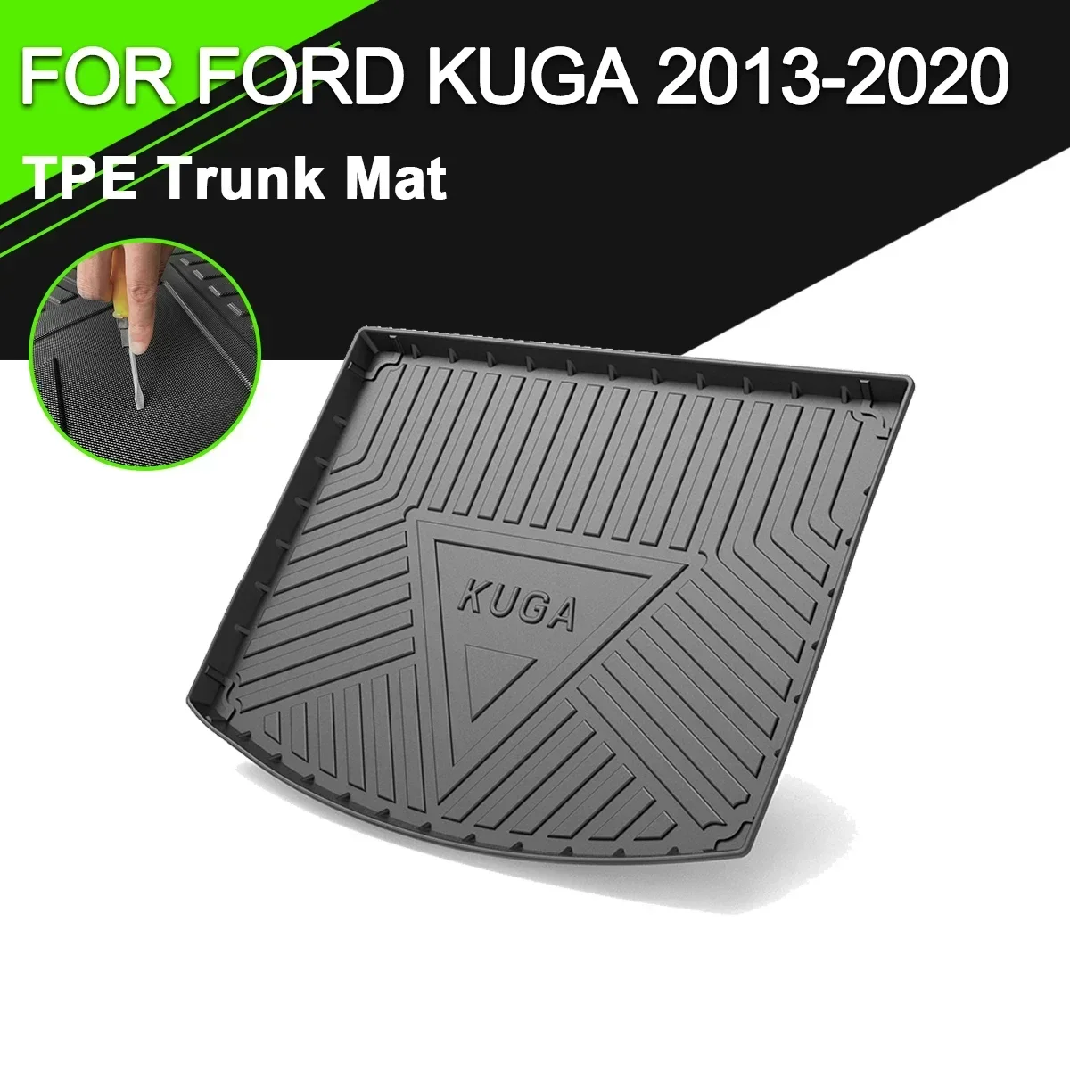 

For Ford Kuga 2013-2020 Car Rear Trunk Cover Mat TPE Waterproof Non-Slip Rubber Cargo Liner Accessories