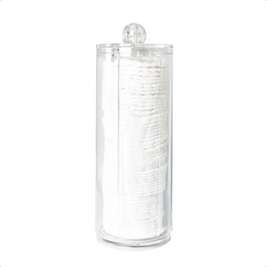 ที่ใส่แผ่นสำลีเช็ดเครื่องสำอางอะคริลิคใส พร้อมที่จัดระเบียบและชั้นวางโชว์