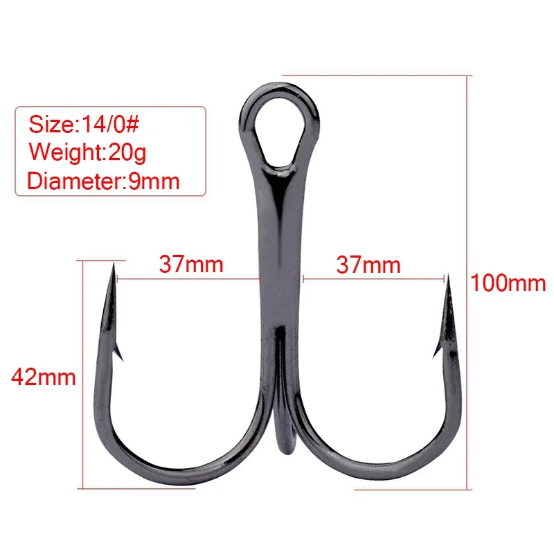 20pcs 12/0 14/0 model three anchors treble hook triple hook without feather naked barbed hook pike fishing tackle Free shipping