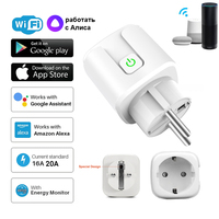 20A 16A Wifi Tuya Smart Wall Plug EU FR Electrical Sockets Power Monitor Outlet With Smart Life Alexa Google Home Yandex Alice