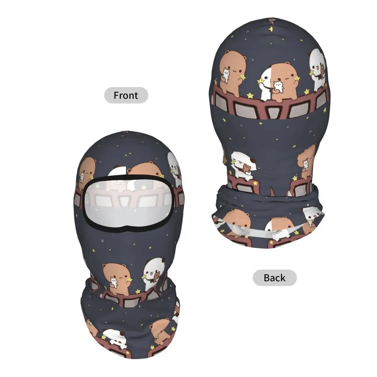 Bubu And Dudu Watching The Moon Togethe Breathable Thin Balaclava Full Face Mask Sun Protection Neck Gaiter For Motorcycle