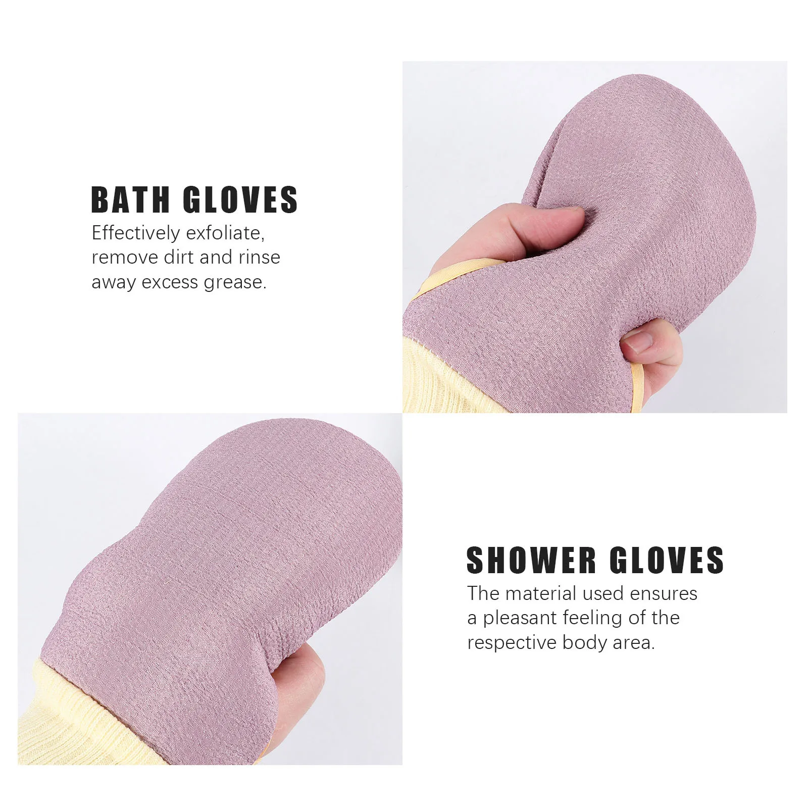 

4Pcs Exfoliating Shower Bath Ball and Gloves Set Comfortable Body Scrubber Back Scrubber Mesh Pouf Bubble Maker for Bath