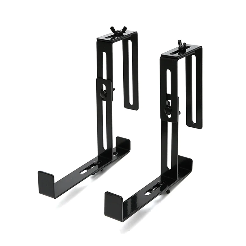 2 Pcs Balcony Railing Hanging Flower Pot Hook Planter Hanger Adjustable Holder Wall Pots Outdoor Metal Bracket-A50M