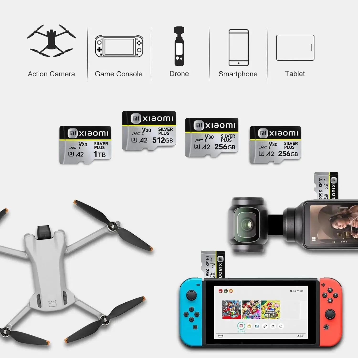 Xiaomi Micro TF SD Card Ultra SD Memory Card 128GB 256GB 64GB Micro Card U3 A2 TF Flash Cards for Xiaomi Phone Camera Table PC - Image 2