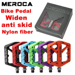 Bike pedals mtb nylon fiber 9/16 inch widening non-slip new 2022 pedals with spikes for mountain bikes