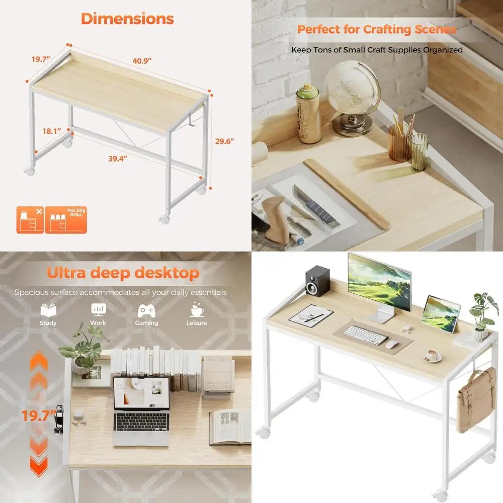 

Компактный мобильный игровой стол с колесиками, современный минималистичный стол для домашнего офиса и кабинета