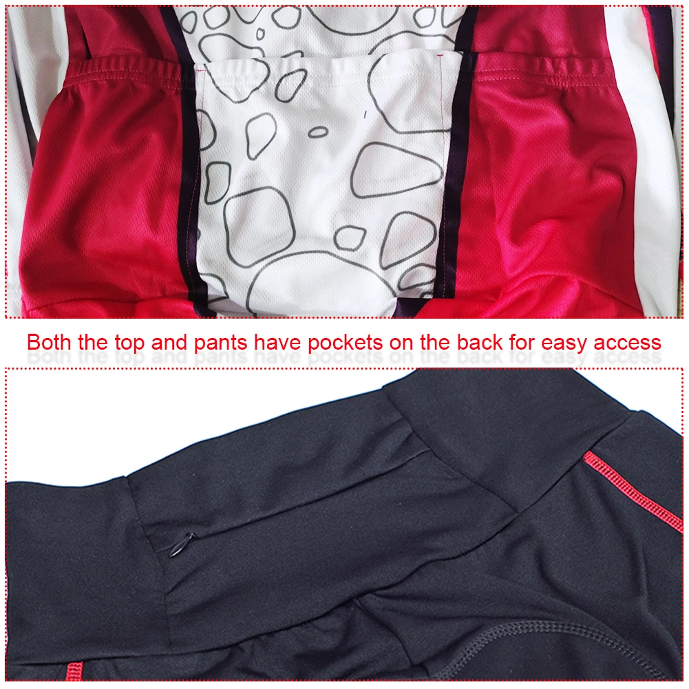 Conjunto de Jersey MTB de mujer manga larga Anti-UV con cremallera completa acolchado 3D - imagen 5