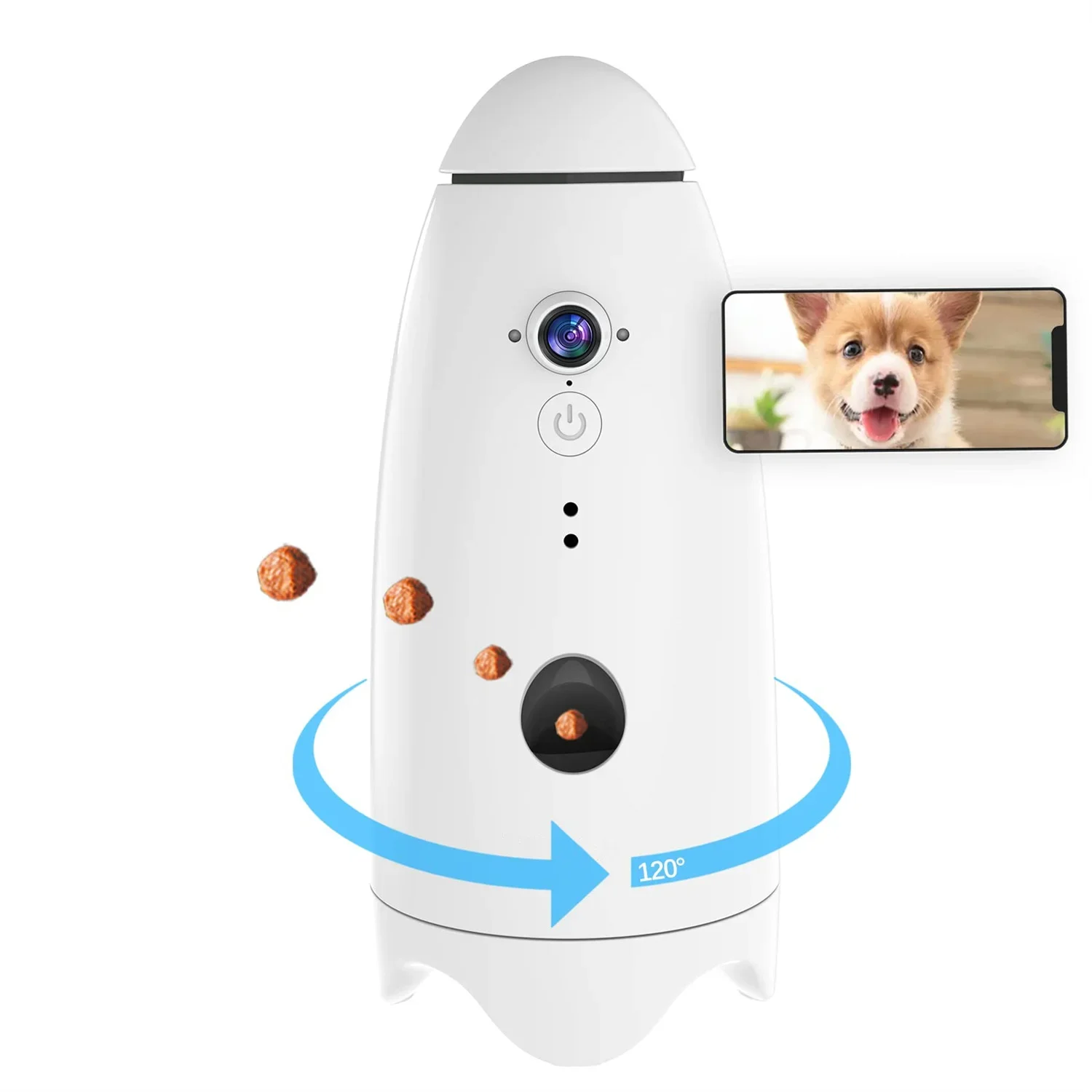 Wifi 1080 hd video  recording app remote pet interactive movement toys dog smart feeder