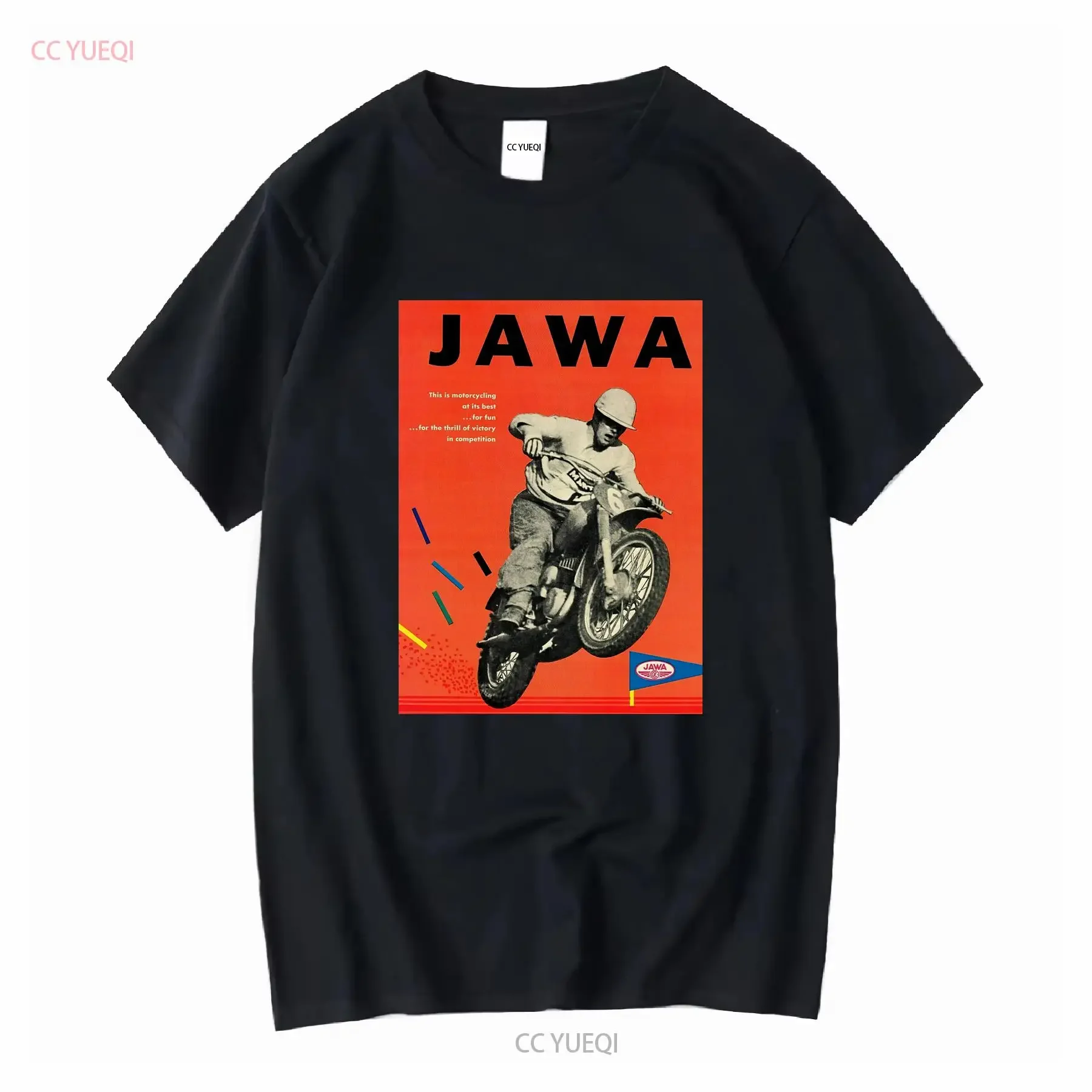 CAMISETA VINTAGE JAWA BROCHURE LIKE NOS vintage Ropa de diseñador gráfico lavada Elegante Suave Casual streetwear Transpirable