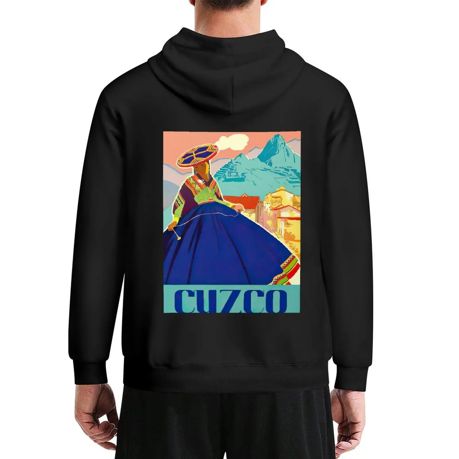 

Cuzco Peru Vintage Travel Poster Hoodie mens designer clothes anime clothes mens clothes autumn jacket men hoodie for men