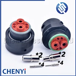 6 Pin connector Cavities HDP26-18-6SN HDP24-18-6PN automotive waterproof plug With Pins For Deutsch HDP series 6