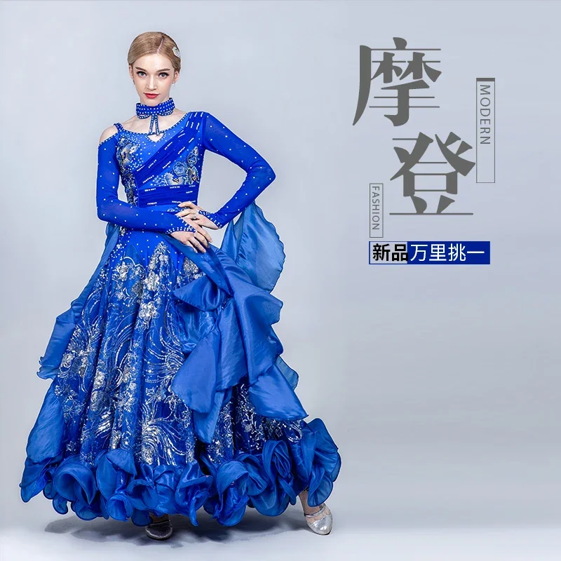 2025 New Modern  Competition Dress Large Swing Dress Waltz Ballroom Dance Ballroom Dance Group Performance Costume