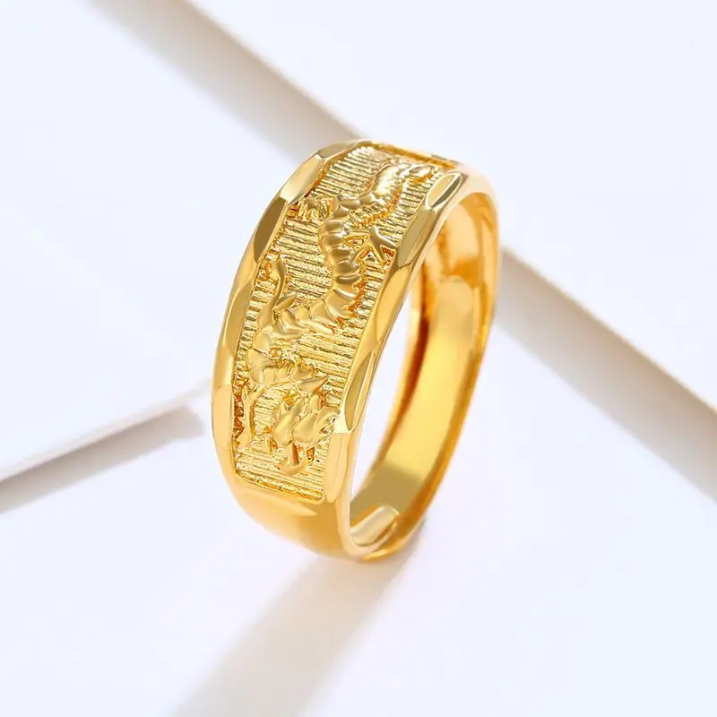 أسعار الجملة - خواتم التنين للرجال والنساء لون الذهب الخالص الأزياء والمجوهرات لا النيكل #2