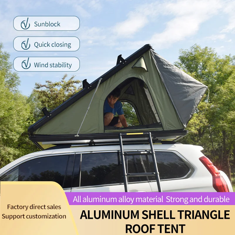 Deren Factory Direct Sales Folding Hard Top Roof Camping Tent Outdoor Camping Roof Top Hard Shell Car Tent