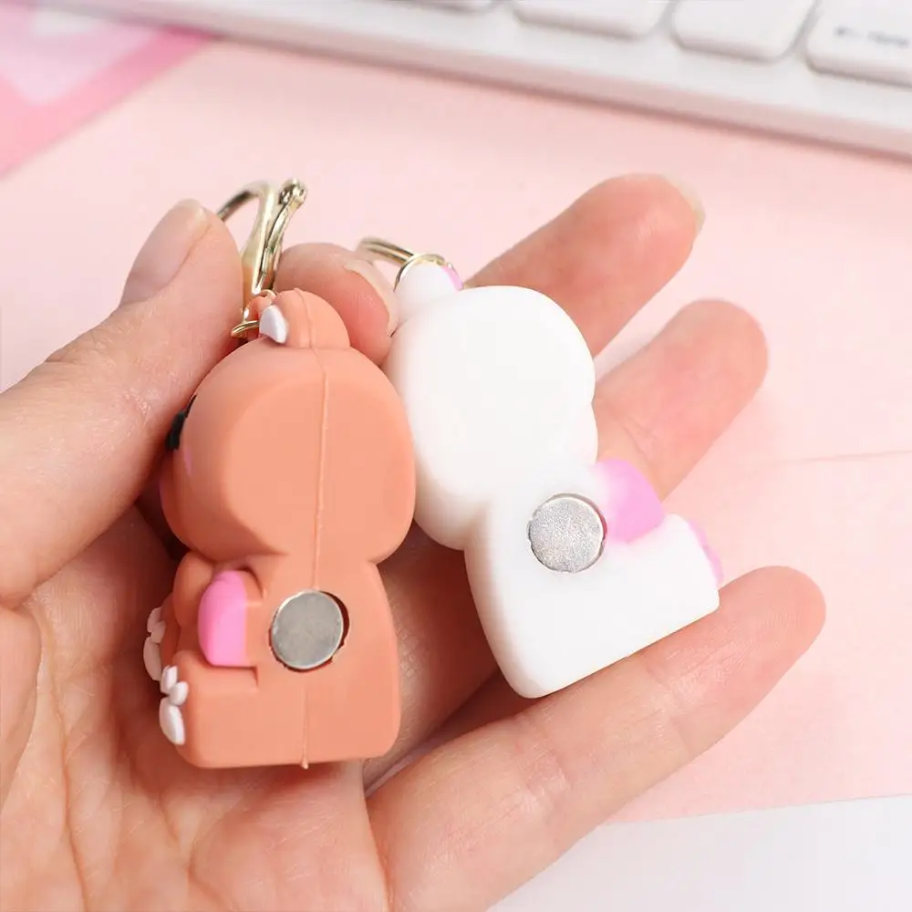 1 Pair Kawaii Magnetic Couple Keychain Toy Gift Backpack Pendant Cute Lovers Keyring Hanging Jewelry Resin Hug Bear Key Ring