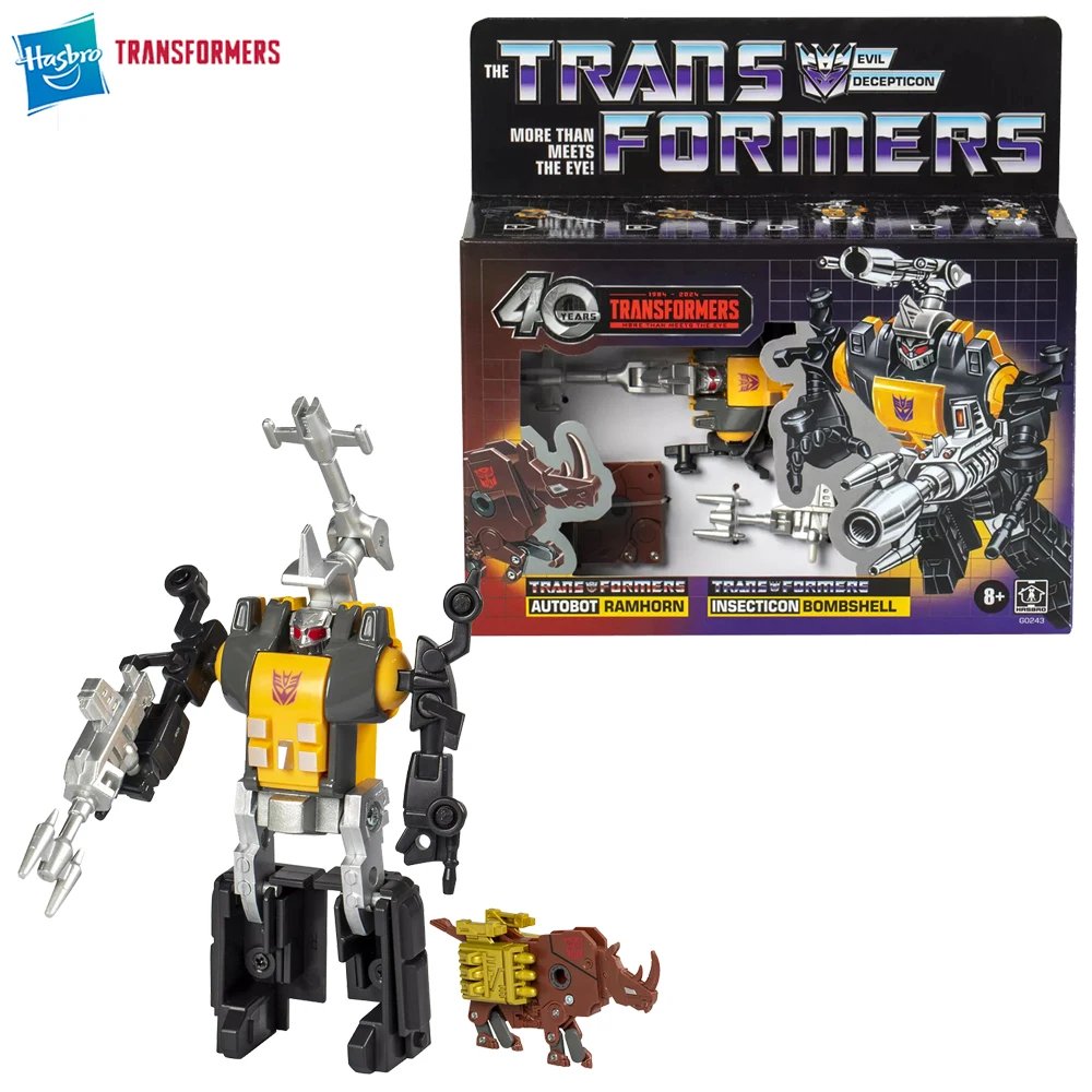 

[In-Stock] Hasbro Transformers Retro 40th Anniversary G1 Bombshell & Ramhorn Classic 12.7cm Action Figure Robot Model Toys