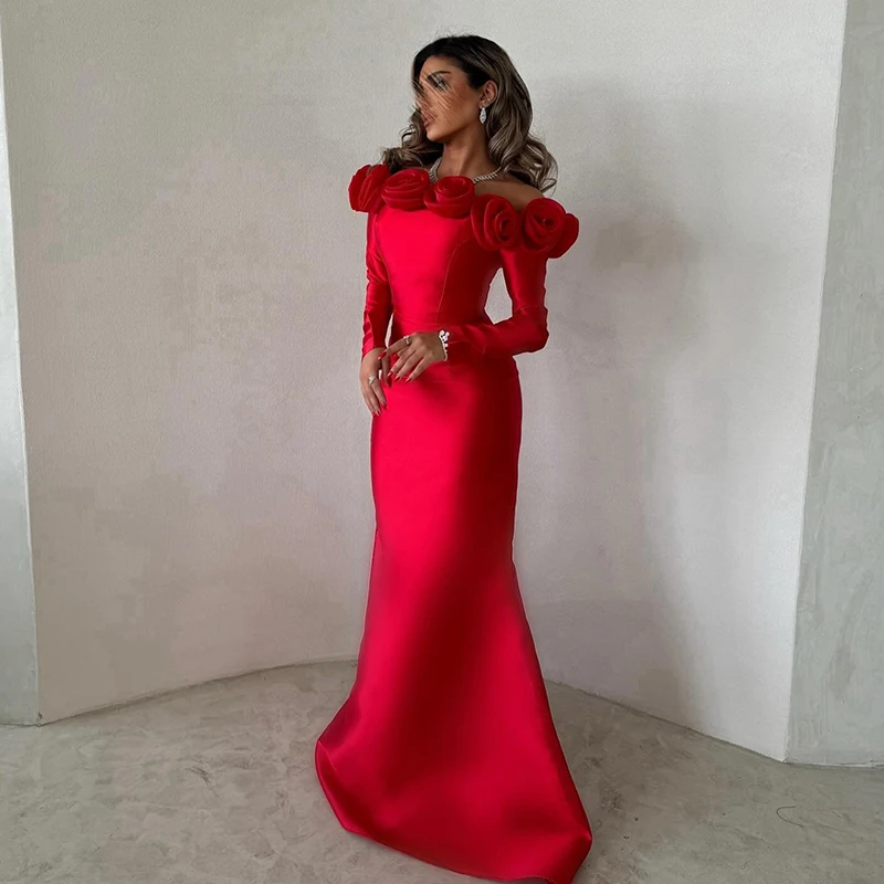 

Thinyfull Sexy Mermaid Prom Evening Dresses Saudi Arabia Long Sleeve Long Party Dress Formal Night Cocktail Prom Gown Plus Size