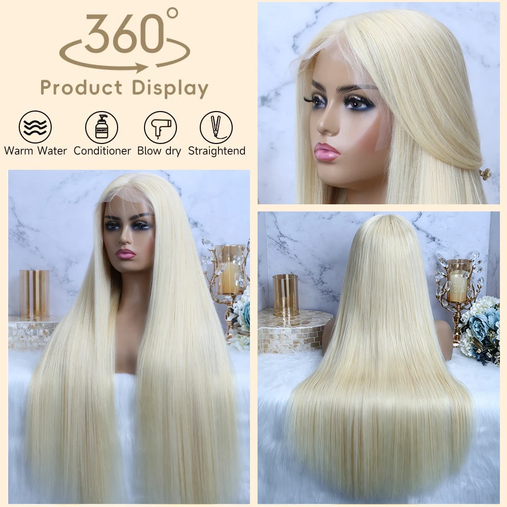 30 40 Inch 613 Honey Blonde Wig Human Hair Original Brazilian 13x6 Hd Lace Frontal Wig Body Wave Human Hair Wigs Pre Plucked With Baby Hair 13x4 Lace Front Wig Human Hair Colored Wig 180% 200% 220% Density 360 HD Lace Front Human Hair Wigs for Black Women view 5