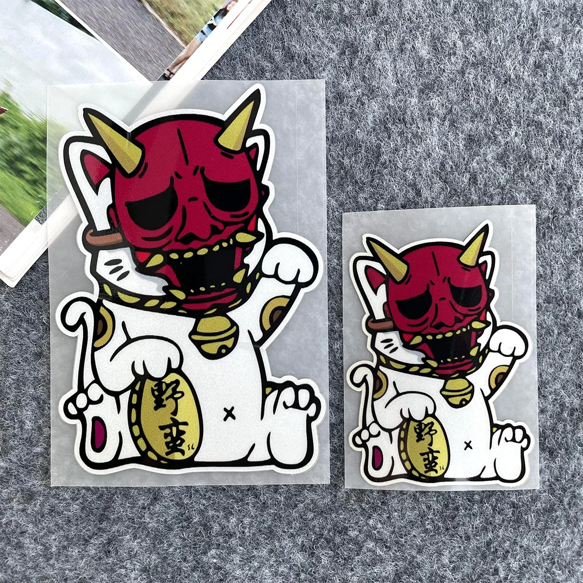 

Reflective Lucky Cat JDM Decals Cute Maneki Neko Stickers for Moto Scooter Body Helmet Accessories