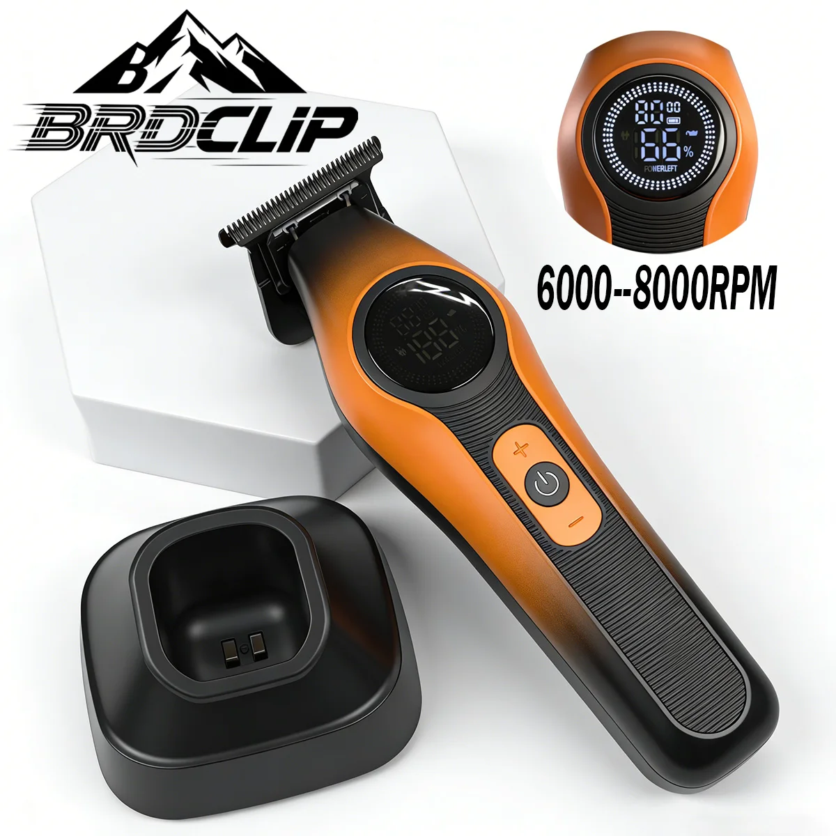 Professional BRDCLIP SL813 Brushless Motor Barber Tools High Speed Trimmer 6000-8000RPM Salon Men's Haircut Machine With Base