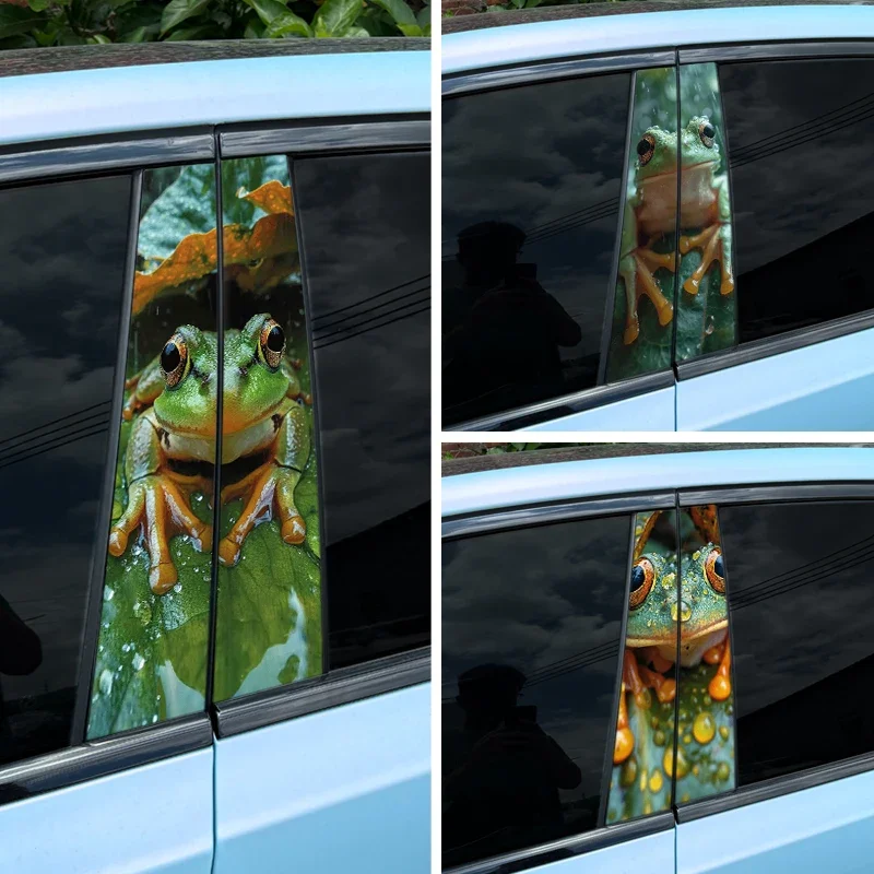 

1pc Tree Frog Car Stickers Car Doors Pillar Sunscreen Vinyl Decals DIY Auto B Pillar Waterproof Cover Scratches Animal Decor