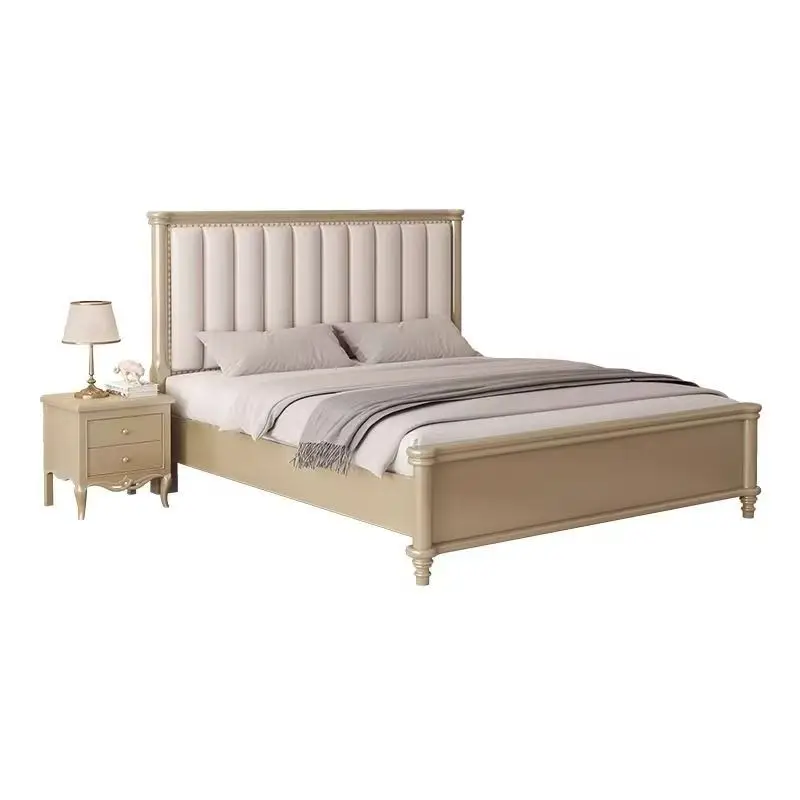 

……*Cheap Wholesale Luxury Minimalist King Size European Bed for Wedding Hotel Bedroom Furniture Leather Chesterfield Classic Bed