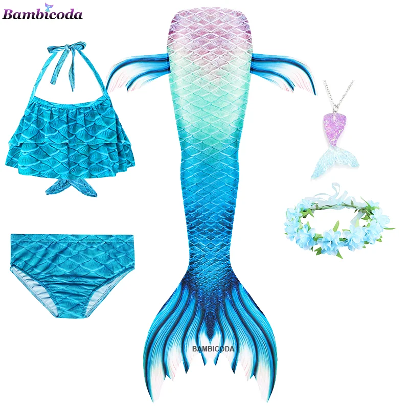 Meisjes Zwemmen Zeemeermin Staart Kids Cosplay Monofin Ariel Zeemeermin Badpak Voor Zwemmen Kostuum Kinderen Halloween Party Badpak