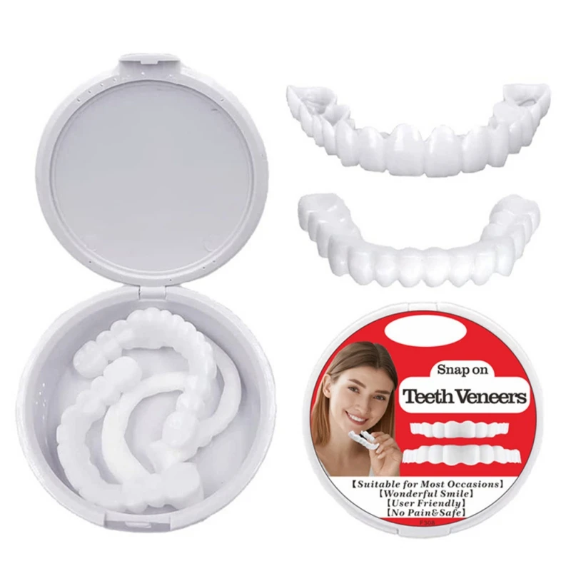 Easy to Use Veneers Dentures Veneer Snap-on Teeth Complete Your Smile Fake Teeth Temporary Tooth Replacement Product