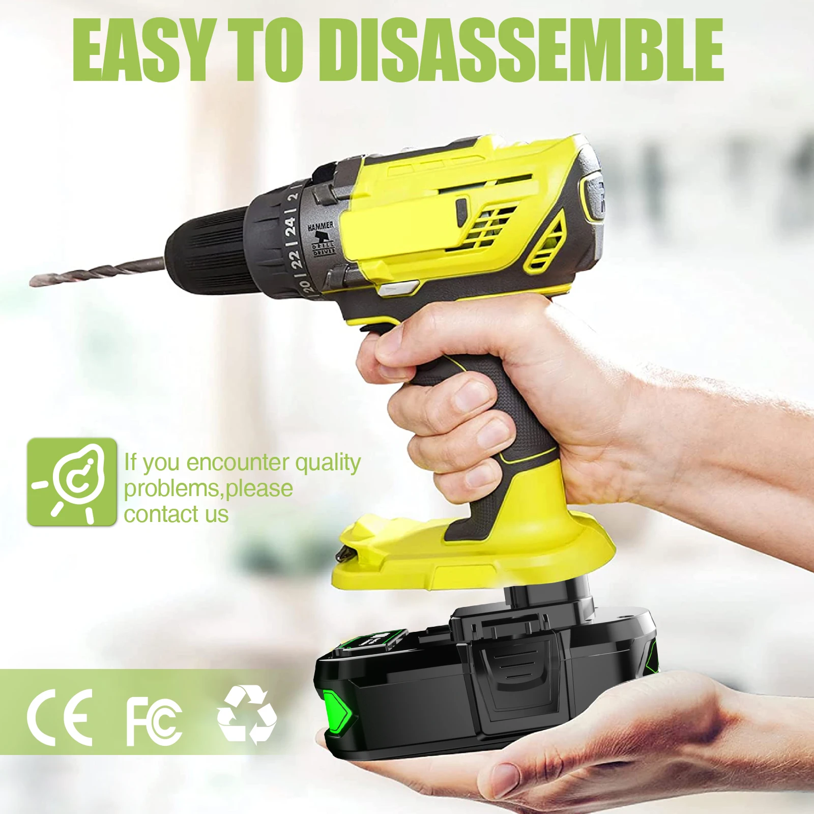Ryobi용 18V 리튬 배터리, 교체용 전지, 18v, P108 P102 P103 P104 P105 P109 BPL1820 RB18L50 RB18L40