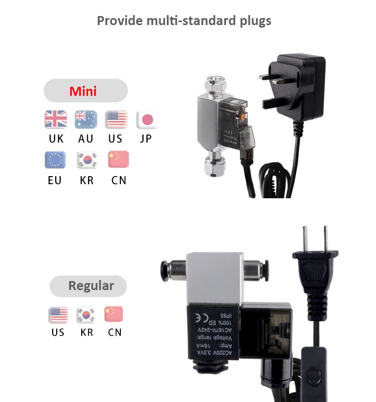 ZRDR 110-220V Low Temperature DIY New CO2 Aquarium Solenoid Valve Regulator Fish Tank Large Carbon Dioxide Solenoid Valve