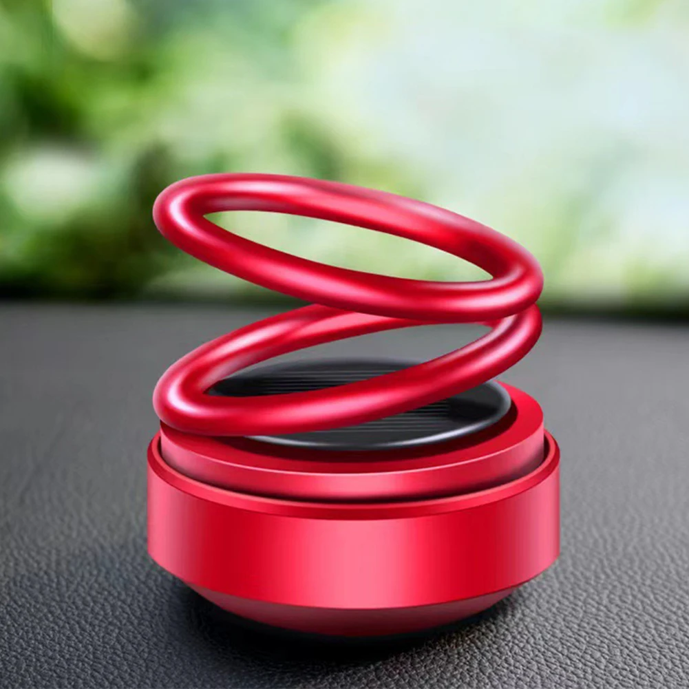 

Solar Powered Aromatherapy Diffusers Rotating Suspension Double Ring Aroma Diffuser Car Decoration Accessories