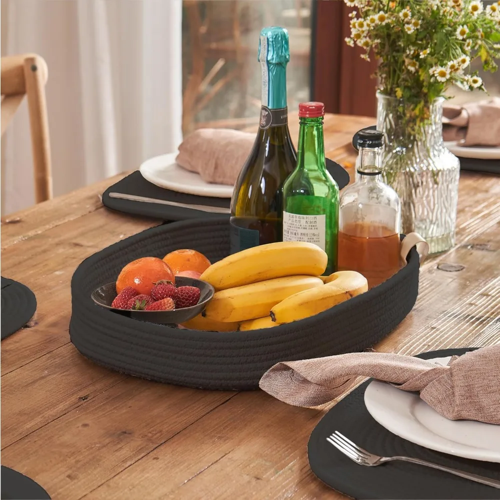 Набор из 6 овальных тканых салфеток в стиле бохо - декор для кухни в фермерском доме, моющиеся коврики для стола ручной работы для столовой