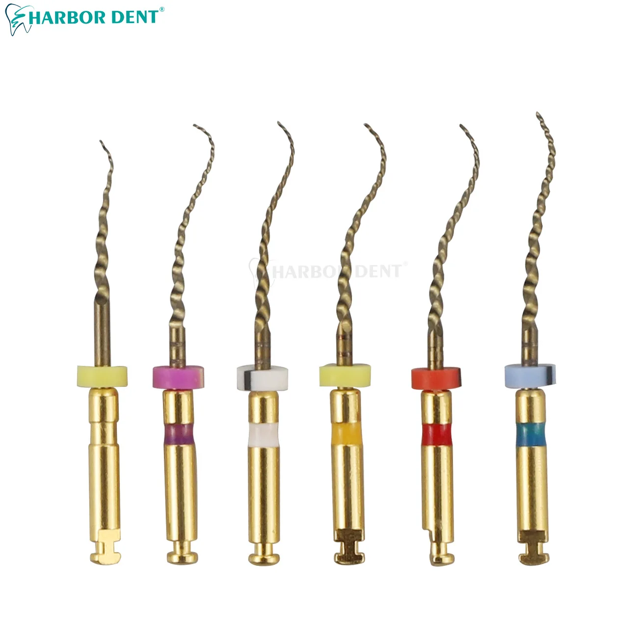 6pcs/Box Dental Heat Activated Gold Canal Root File Dentist Tools Engine Use Rotary Files Dentistry Endodontic Files