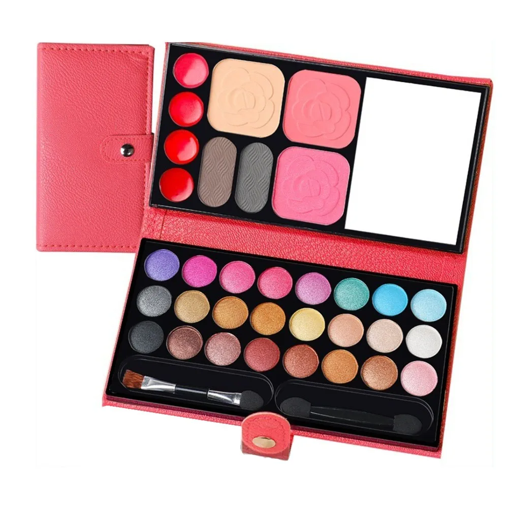 33 Colors Eyeshadow Palette Glitter Blusher with Mirror Brush Cosmetics Palette Bag Professional Beauty Glazed Cosmetics Palette