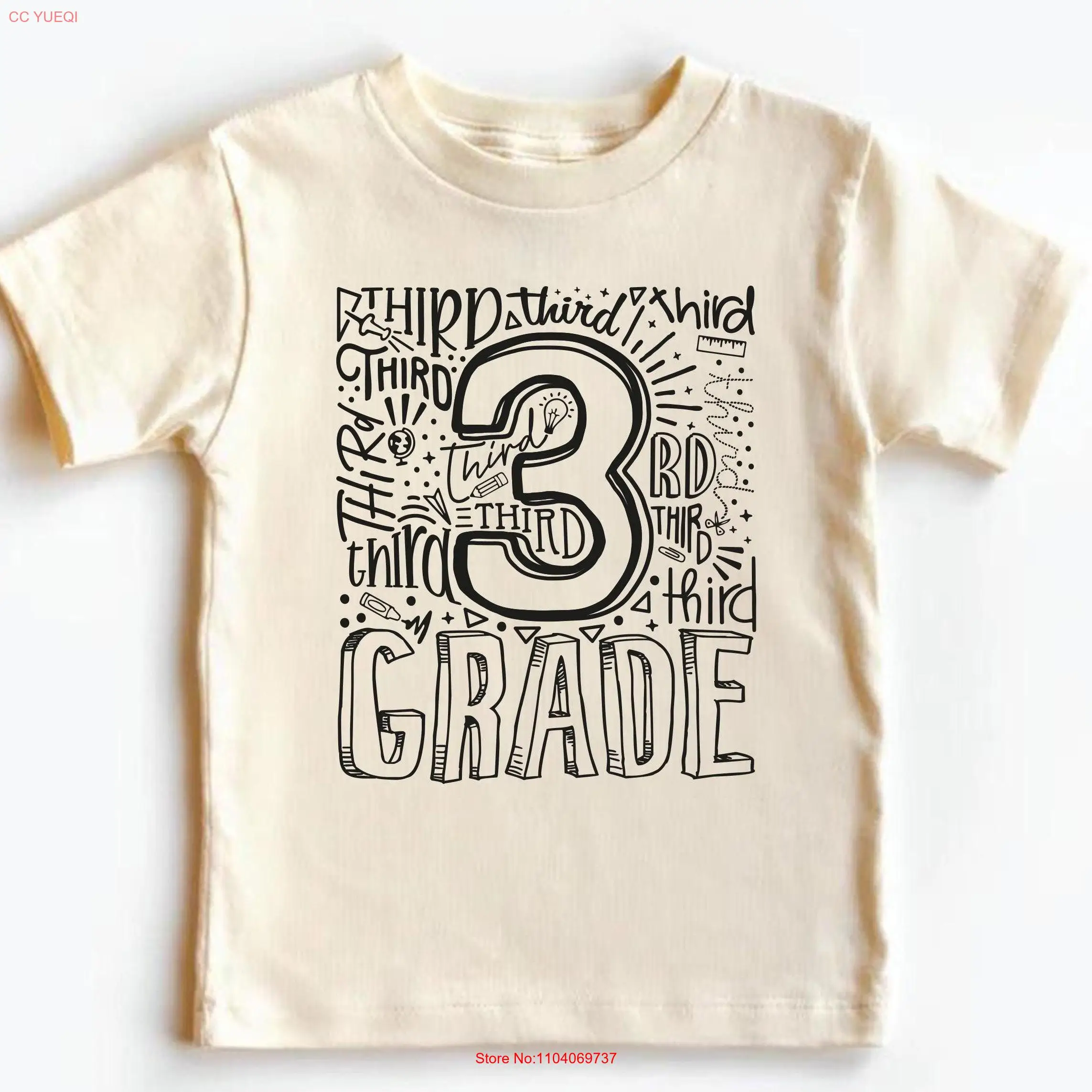 

Third Grade T Shirt Hello School Kids First Day Of 3rd Squad long or short sleeves