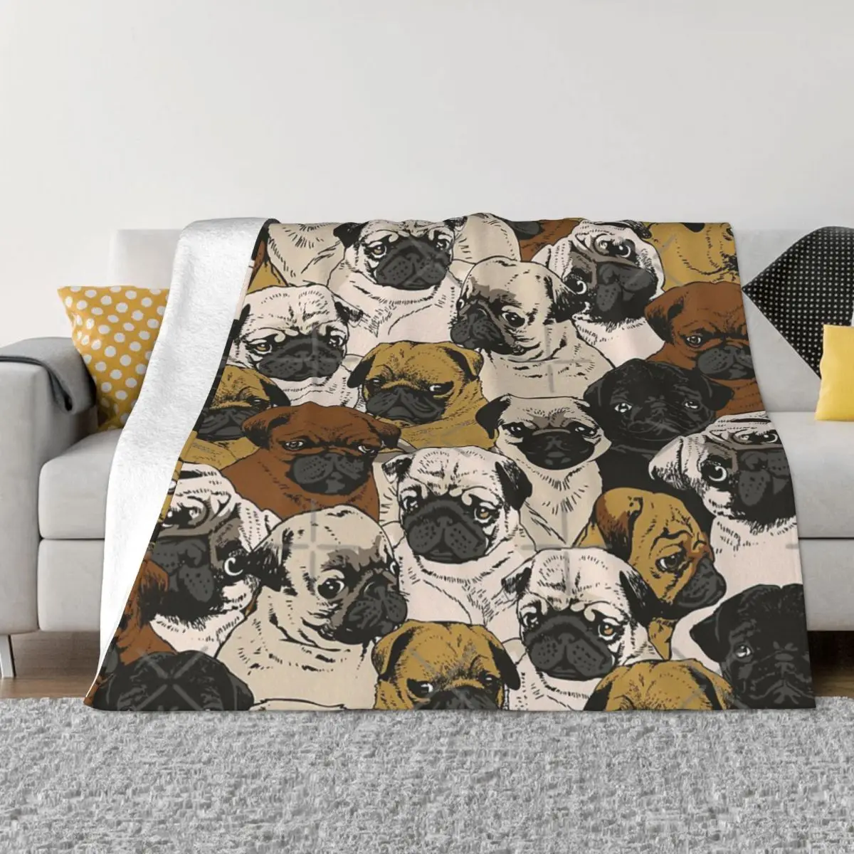 Social Pugs Quilt Bed Blanket Quilt For Bed Blankets And Throws Throw Blanket