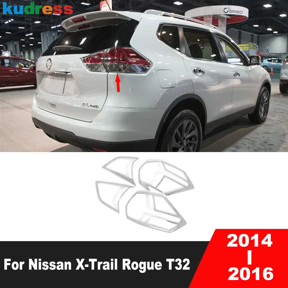 

For Nissan X-Trail Rogue T32 2014 2015 2016 Chrome Car Rear Light Lamp Cover Trim Taillight Frame Decoration Trims Accessories