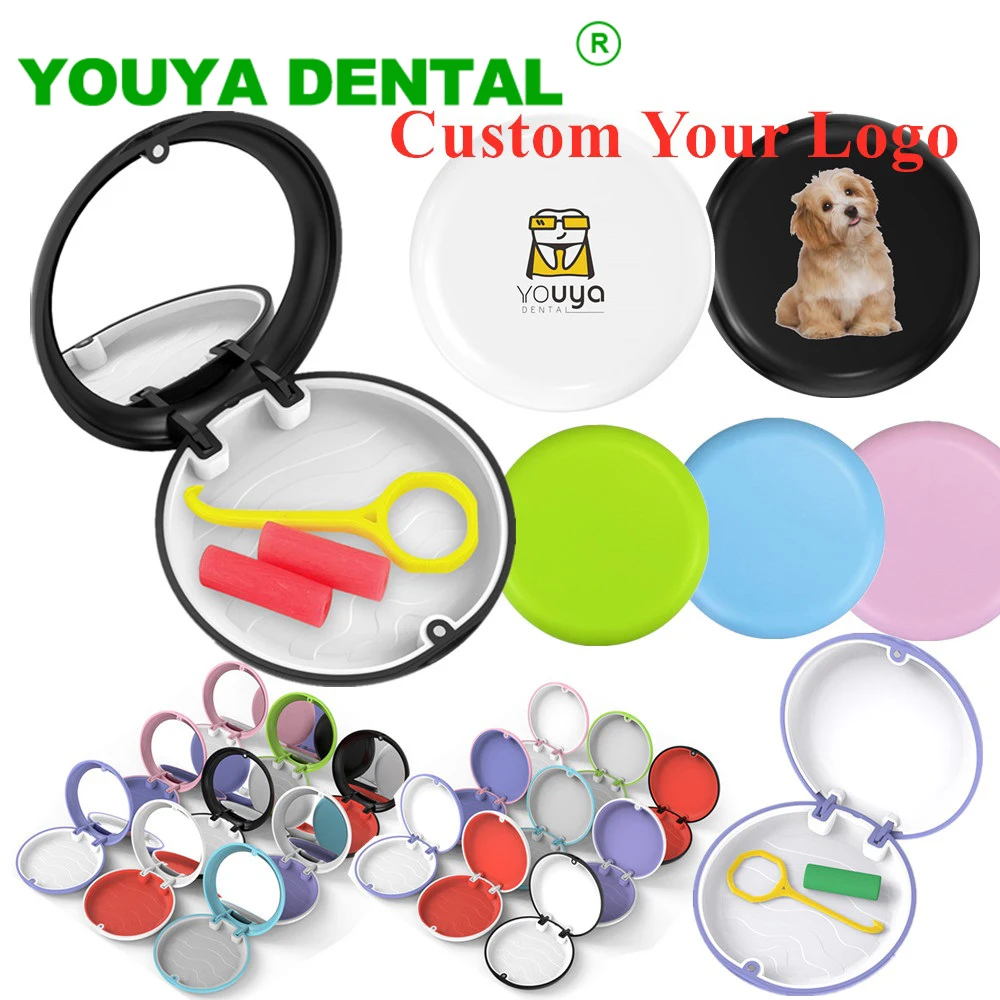 50pcs Customized Orthodontic Box Retainer Case Denture Fake Teeth Mouth Guard Invisible Braces Container Dental Storage Case