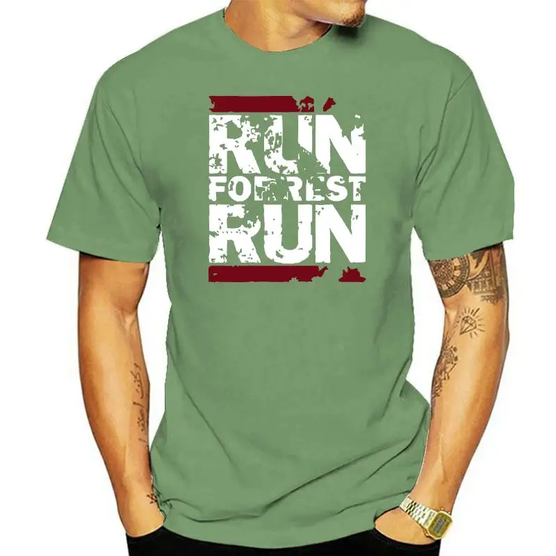 RUN FORREST RUN T-SHIRT Run Fun Shirt DMC Lauf Forrest Lauf Gump Movie Quote 100% Cotton Short Sleeve O-Neck Tops Tee T Shirts