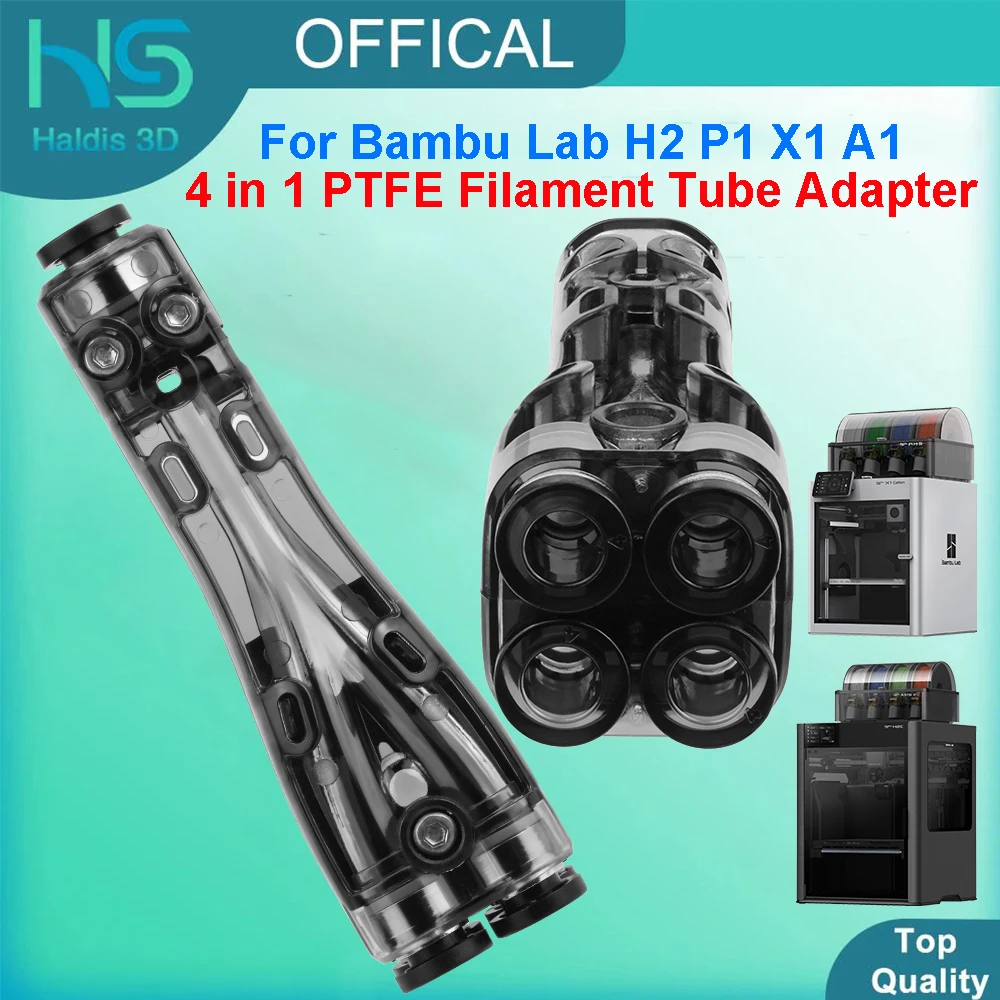 Image of Für Bambu Lab H2 P1 X1 A1 4-in-1 PTFE Filament-Rohradapter 3D-Drucker Filament-Reinigungspad Multi-Material-Kompatibel Verstopfungsfrei