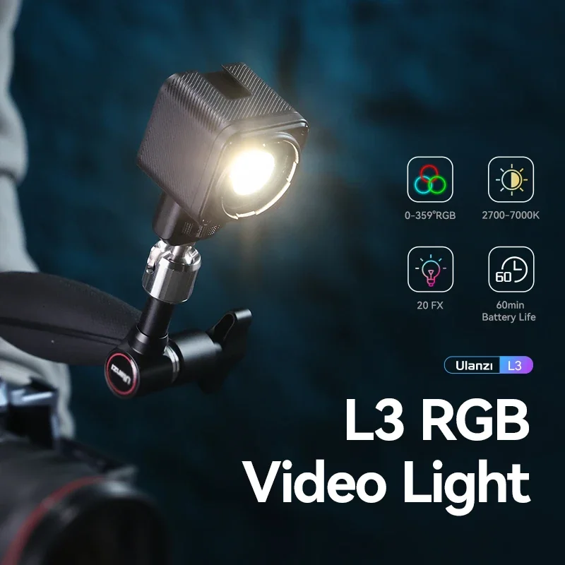 

L3 RGB Video Light 2700-7000K CCT Bi-Color COB Video Lamp with Barndoor Snoot for Photography Camera Phone Accessories