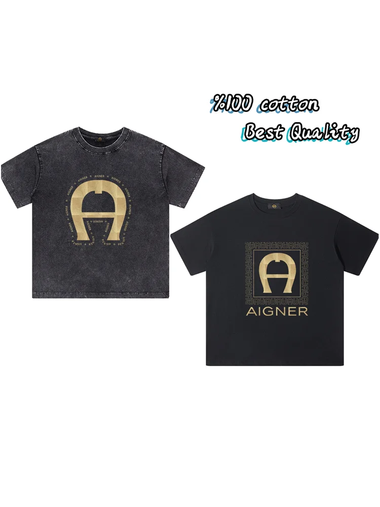 

2025 Kids Summer Clothes Tops Cotton Golden Letter Print Baby Boys T-shirt Trendy Street Casual Wear Half sleeve O-Neck Pullover