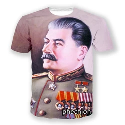 phechion New Fashion Men/Women Joseph Stalin 3D Printed Short Sleeve T-Shirt Casual T Shirt Sport Hip Hop Summer Tops L05