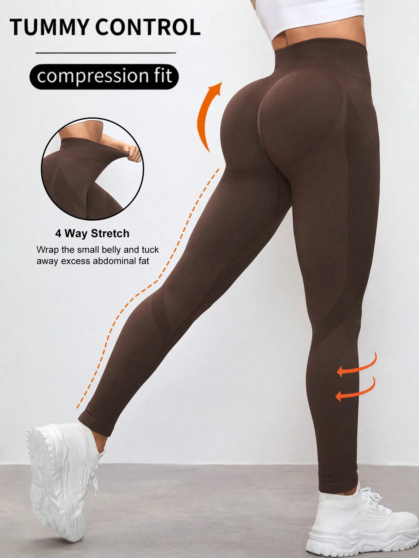 Seamless Butt Lifting Workout Leggings For Women, High Waist Yoga Compression Tights Pants, Women's Activewear