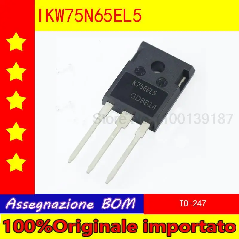 

1pcs/lot IKW75N65EL5 K75EEL5 TO-247 IGBT Single Tube 650V 75A