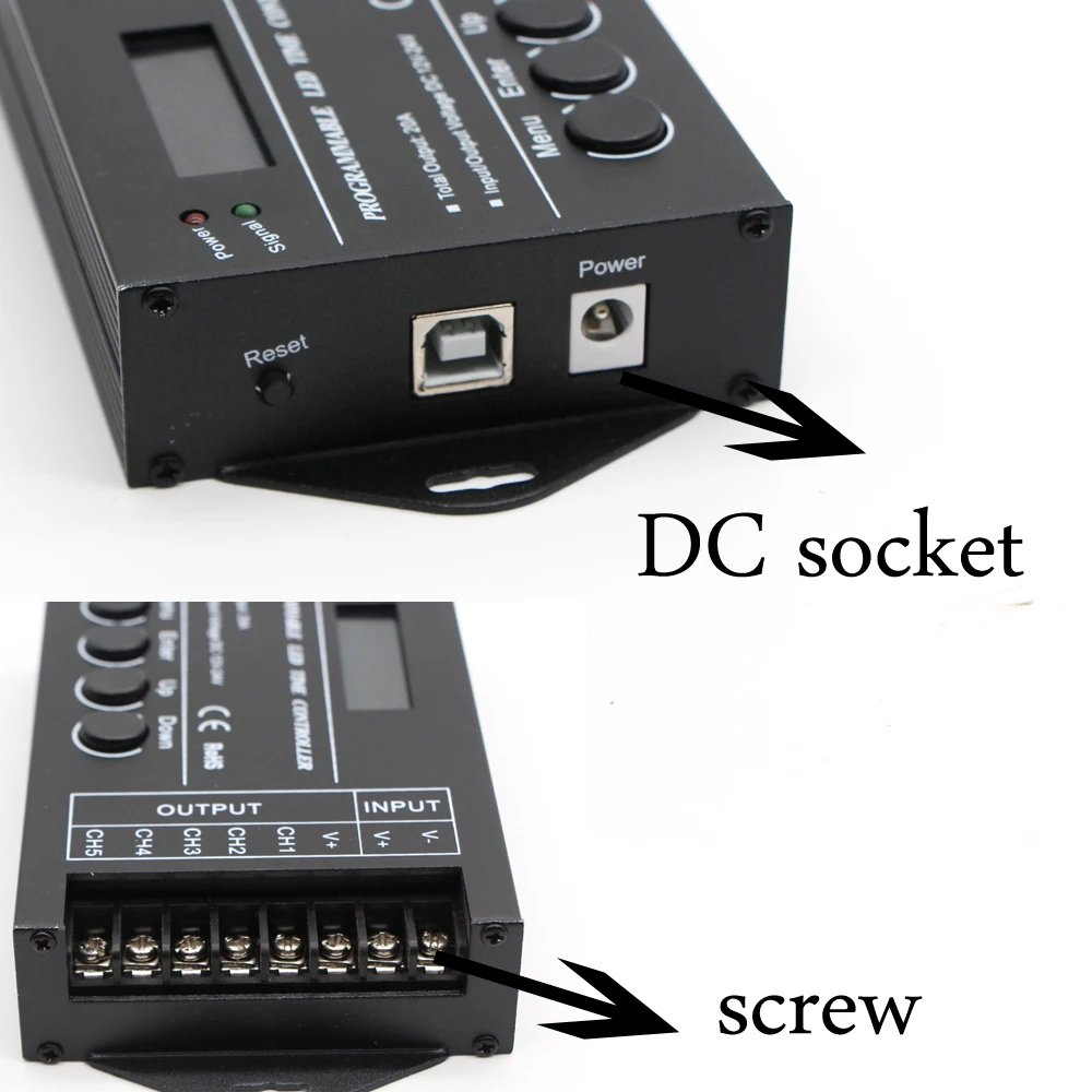 DC 12V 24V Time programable RGB LED Controller TC420 TC421 5 Channel Total Output 20A Common Anode Programmable LED Controller