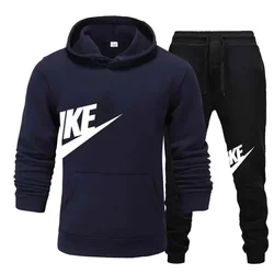 Herren Hoodie Sweatshirt Jogging hose Anzug Herbst und Winter Mode neue lose Sportswear Anzug Herren Kapuzen jacke Pullover