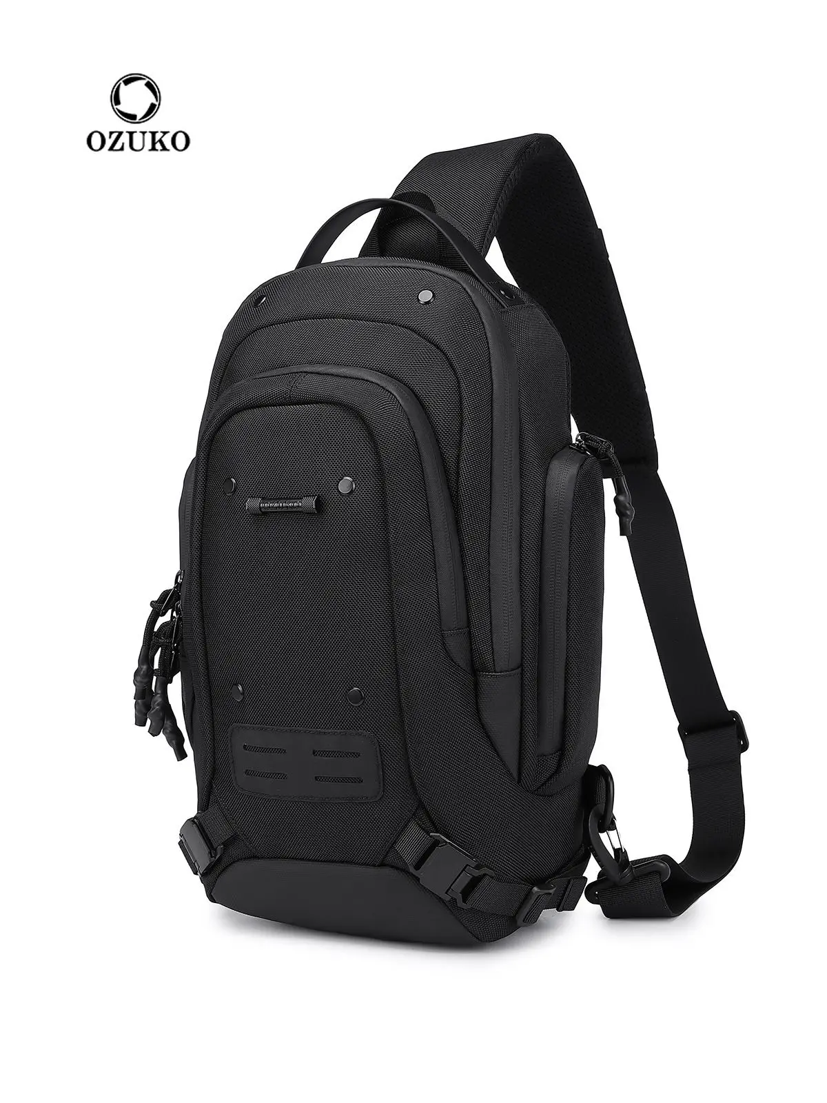 Ozuko 9740 Unique Design Waterproof Casual Sling Bag Men Chest Crossbody Purse Adjustable Strap Leisure Shoulder Bag